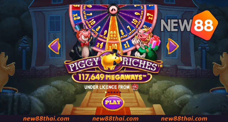 Piggy Riches Megaways เป็นเกมสล็อตที่ใช้เทคโนโลยีใหม่ที่เจ้ามือรับพนัน NEW88